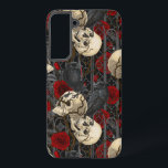Raven's secret. Dark and moody gothic illustration Samsung Galaxy S22  Case<br><div class="desc">Hand-painted gothic design,  featuring raven birds,  sculls and roses,  seamless pattern</div>