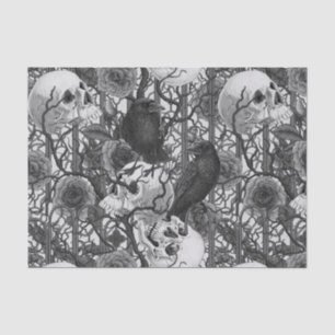 Raven's secret. Dark and moody gothic illustration Tissue Paper