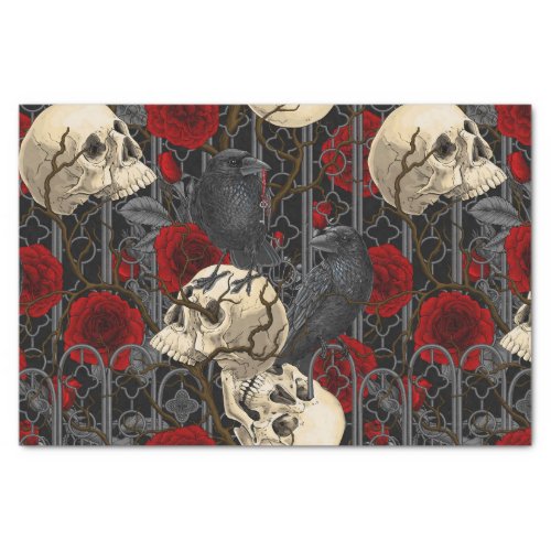 Ravens secret Dark and moody gothic illustration Tissue Paper