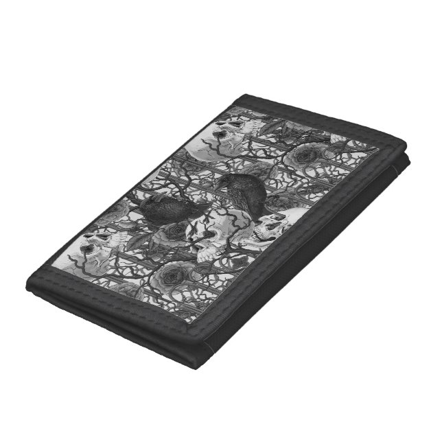 Raven's secret. Dark and moody gothic illustration Trifold Wallet (Bottom)