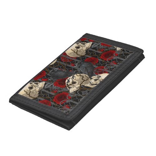 Ravens secret Dark and moody gothic illustration Trifold Wallet