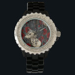 Raven's secret. Dark and moody gothic illustration Watch<br><div class="desc">Hand-painted gothic design,  featuring raven birds,  sculls and roses,  seamless pattern</div>