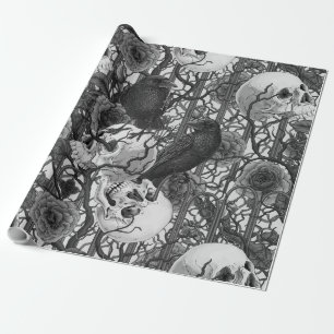 Raven's secret. Dark and moody gothic illustration Wrapping Paper
