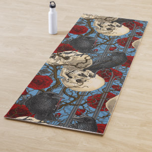 Raven's secret. Dark and moody gothic illustration Yoga Mat
