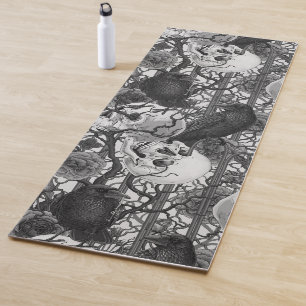Raven's secret. Dark and moody gothic illustration Yoga Mat