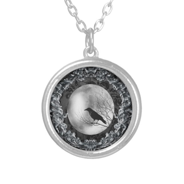 Raven's Spell Silver Plated Necklace (Front)