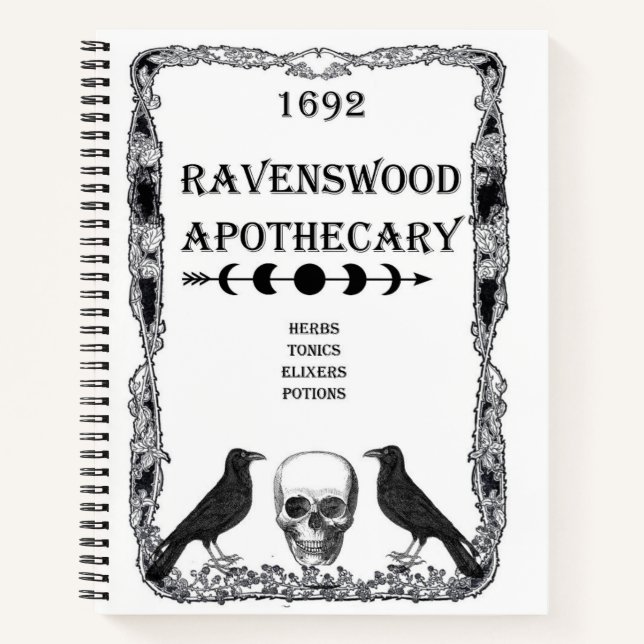 Ravenswood Apothecary Notebook Sketchbook Journal (Front)