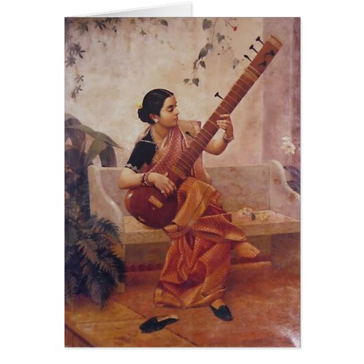 Ravi Varma Paintings-Lady With the sitarThis (Front)