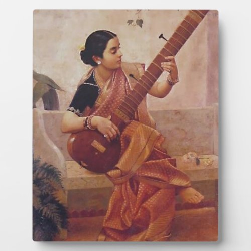 Ravi Varma Paintings_Lady With the sitarThis Plaque