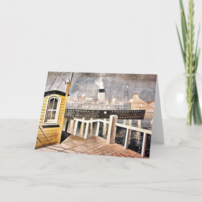 Ravilious - Channel Steamer Leaving Harbor Card (Front)