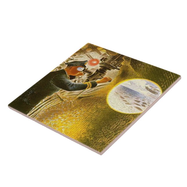 Ravilious - Commander of a Submarine Ceramic Tile (Side)