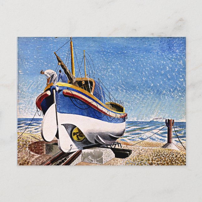 Ravilious - Lifeboat at Aldeburgh Postcard (Front)