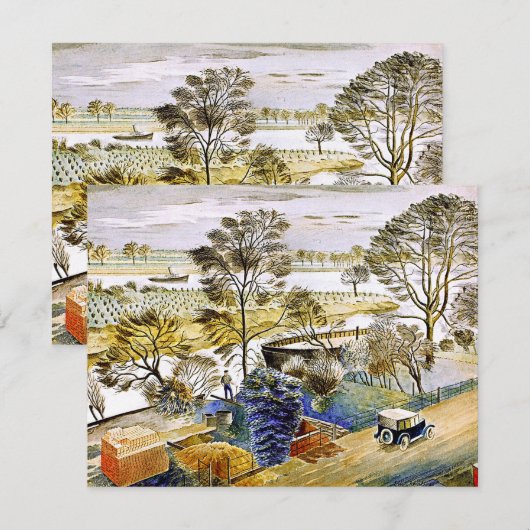 Ravilious - River Thames at Hemmersmith, fine art (Front/Back)