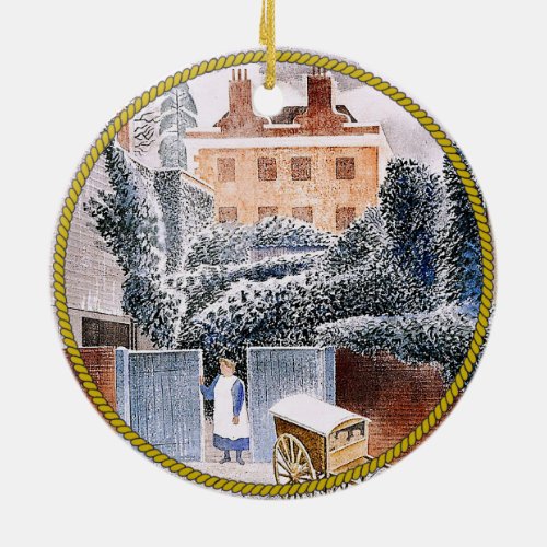 Ravilious _ Vicarage in Winter  framed  Ceramic Ornament