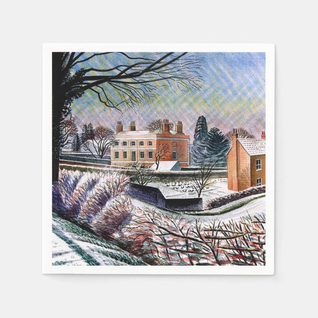 Ravilious - Vicarage in Winter,  Napkins (Front)