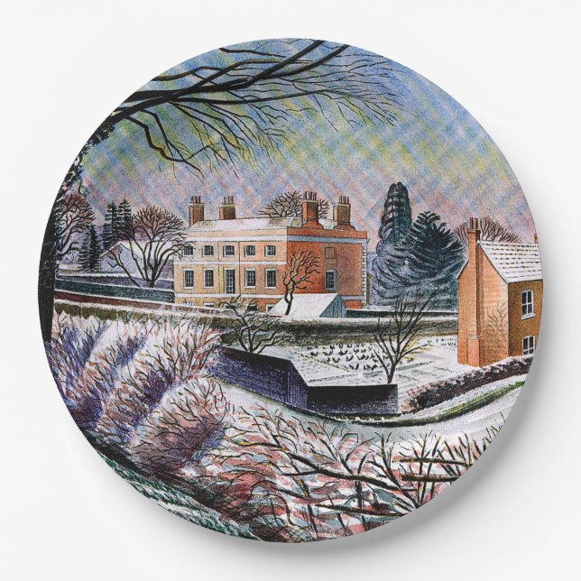 Ravilious - Vicarage in Winter,  Paper Plates (Front)