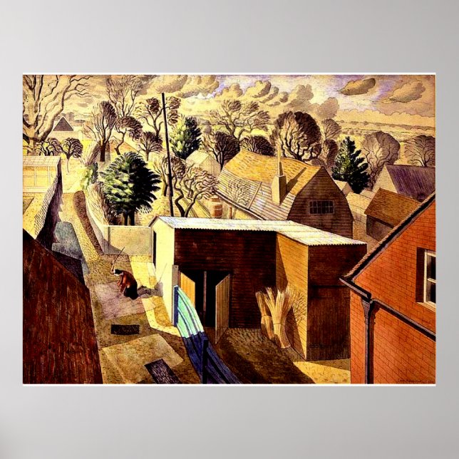 Ravilious - View from Brick House Great Bardfield Poster (Front)