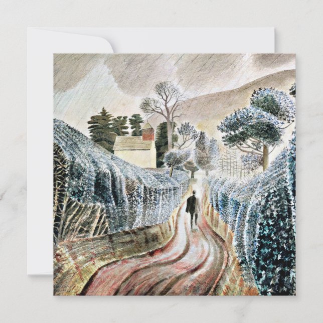 Ravilious - Wet Afternoon, Church of St. Mary Card (Front)