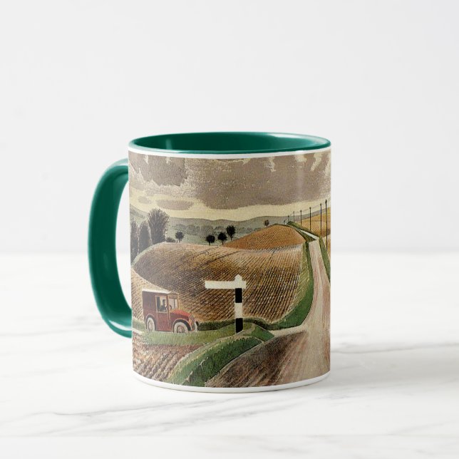 Ravilious--Wiltshire Landscape, fine art painting Mug (Front Left)