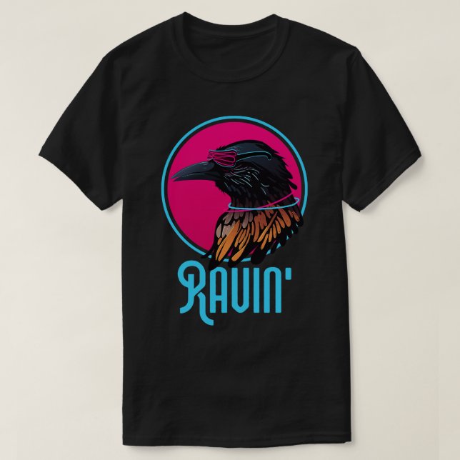 Raving Raven Wingspan Bird Watching T-Shirt (Design Front)