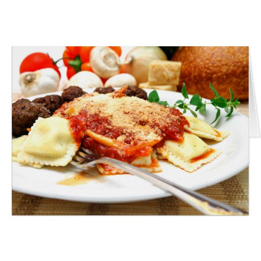 Ravioli And Meatballs Cards (Front Horizontal)
