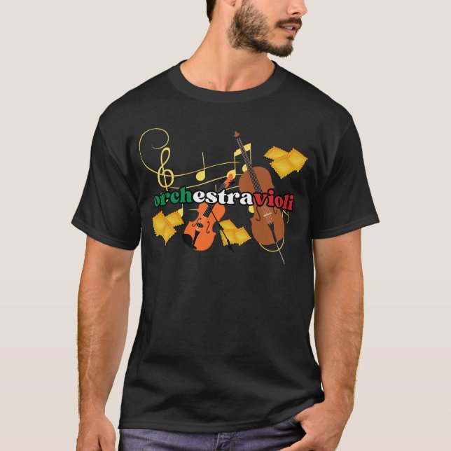 Ravioli Pasta ORCHESTRAVIOLI Italian Colors Music T-Shirt (Front)