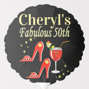 RAVISHING RED 50TH BIRTHDAY DIVA DESIGN BALLOON