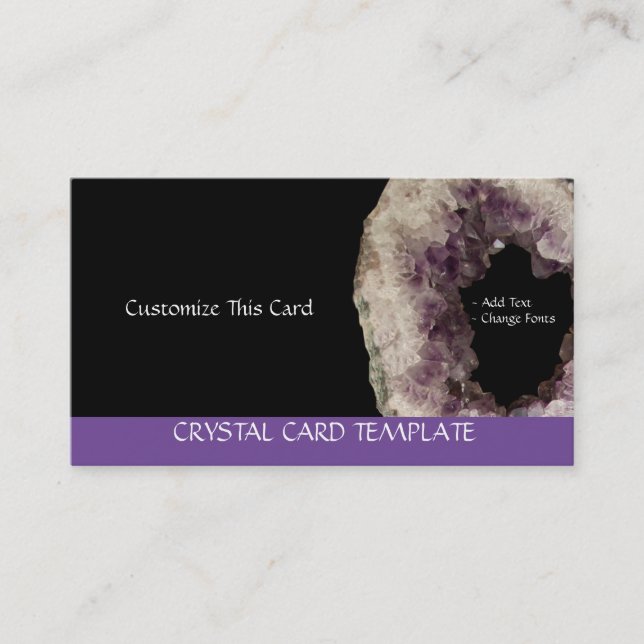 Raw Amethyst - Healing Crystals Business Card (Front)