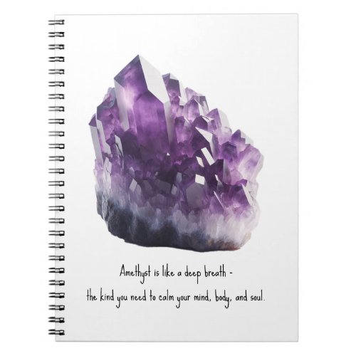 Raw Amethyst Purple Calming Crystal Metaphysical  Notebook