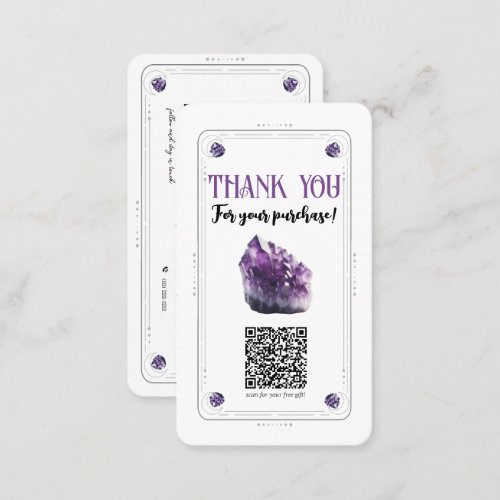 Raw Amethyst Purple Crystal Social Media QR Code Business Card