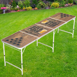 Raw Cedar Wood Brew Battle Champions Team Names Beer Pong Table