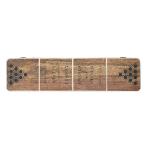 Raw Cedar Wood Couple Names with Wedding Date Beer Pong Table