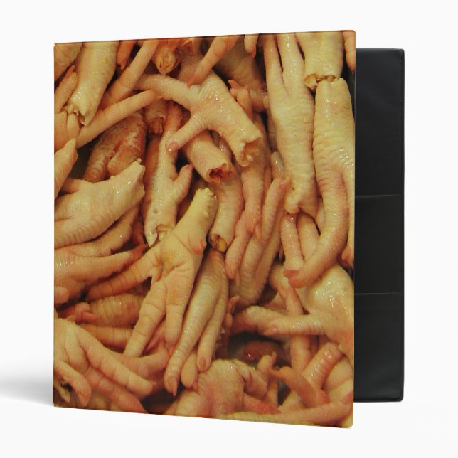 Raw Chicken Feet 3 Ring Binder (Front/Inside)