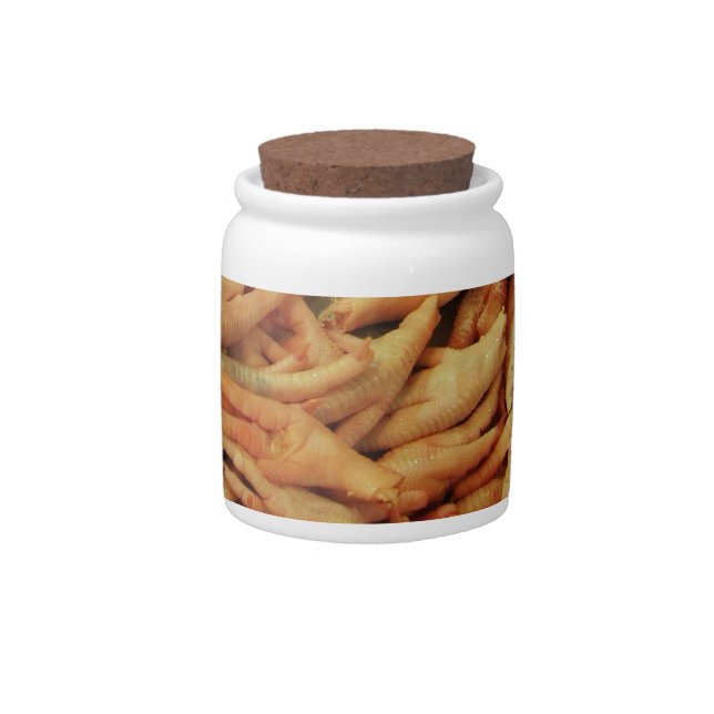 Raw Chicken Feet Candy Jar (Front)