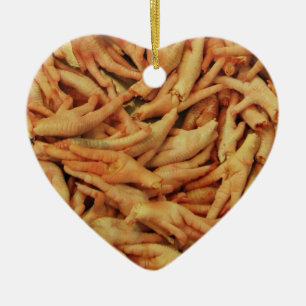 Raw Chicken Feet Ceramic Ornament