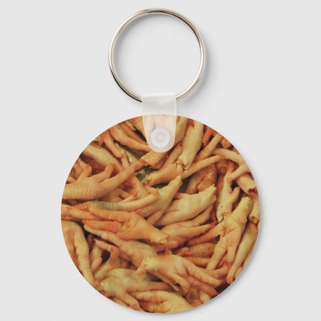 Raw Chicken Feet Keychain (Front)