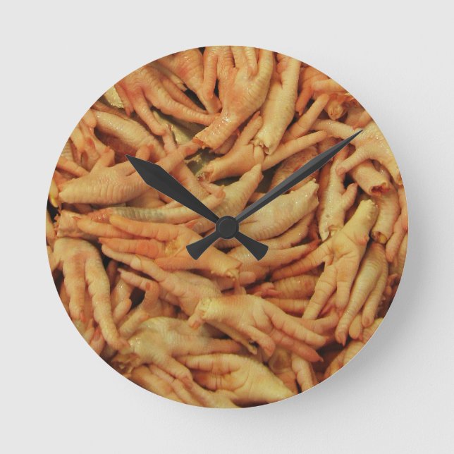 Raw Chicken Feet Round Clock (Front)