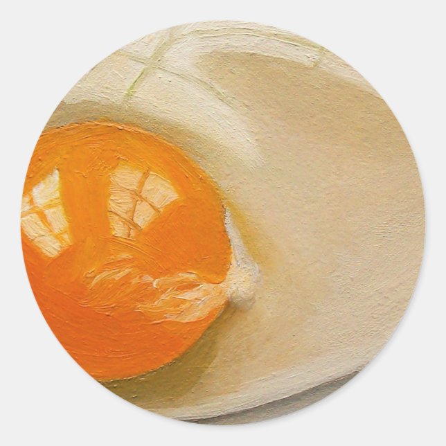 RAW EGG REALISM ARTWORK CLASSIC ROUND STICKER (Front)