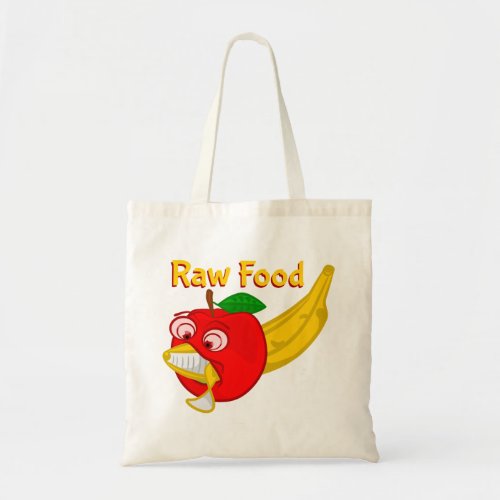 Raw food funny fruit tote bag