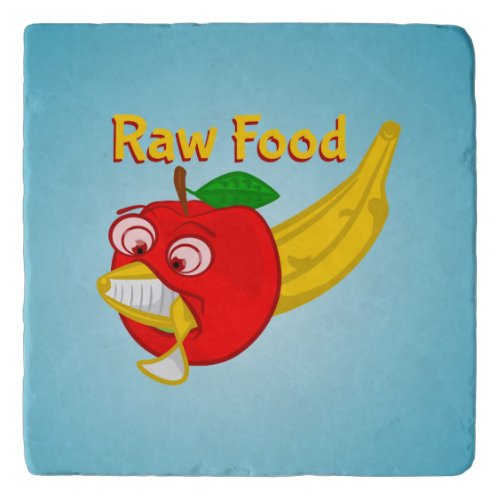 Raw food funny fruit trivet