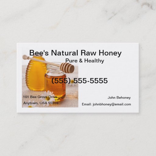 Customizable Raw Honey Business Card