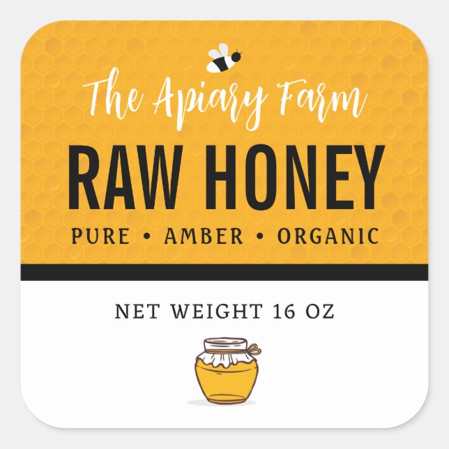 Raw Honey Product Label (Front)