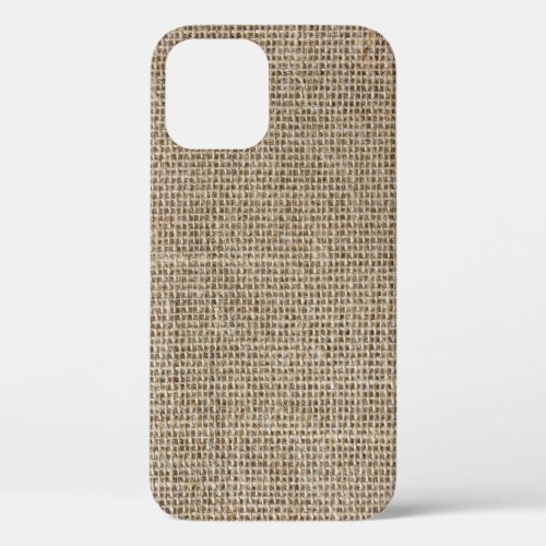 Raw Linen Natural Textured Fabric iPhone 12 Case