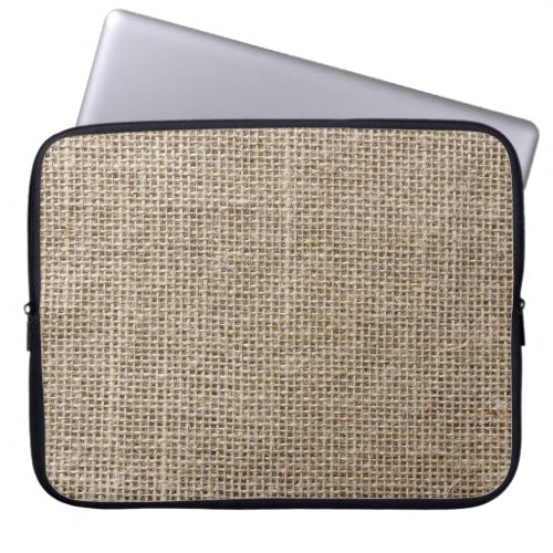 Raw Linen Natural Textured Fabric Laptop Sleeve