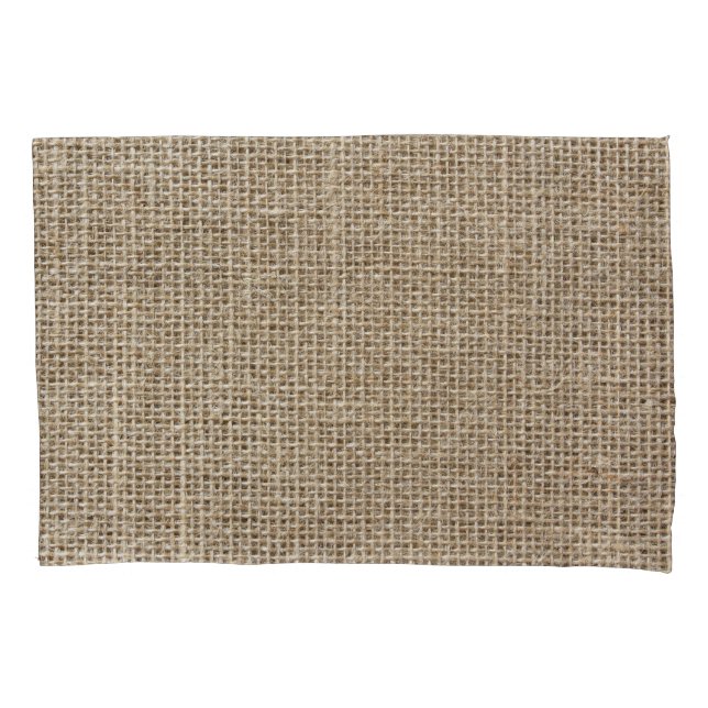Raw Linen: Natural Textured Fabric. Pillow Case (Front)