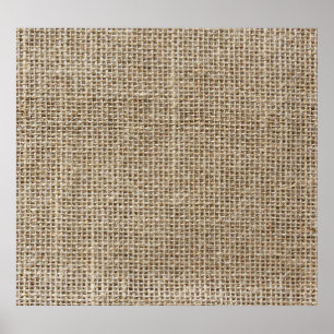 Raw Linen: Natural Textured Fabric. Poster