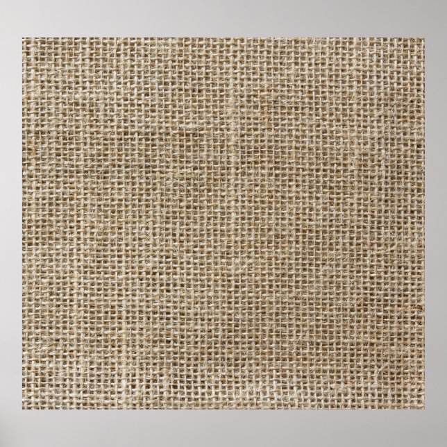 Raw Linen: Natural Textured Fabric. Poster (Front)