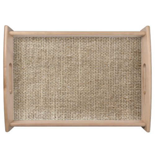 Raw Linen Natural Textured Fabric Serving Tray