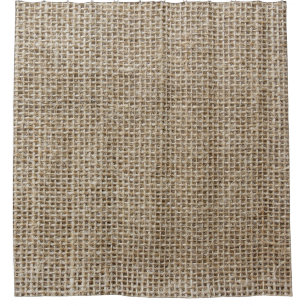 Raw Linen: Natural Textured Fabric. Shower Curtain
