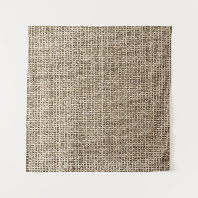 Raw Linen: Natural Textured Fabric. Tapestry (Front)